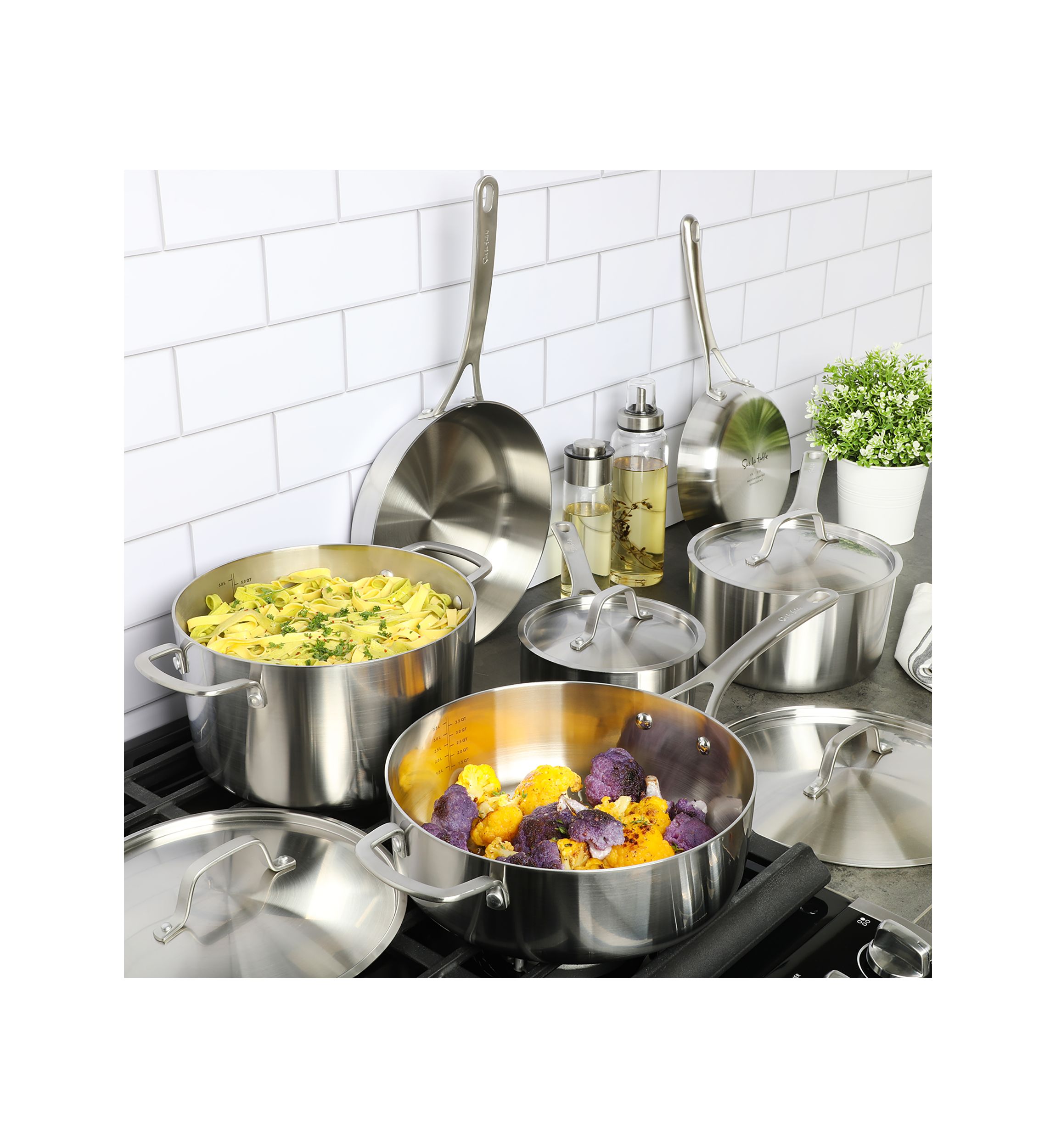 Stainless Steel 10 Piece Cookware Set