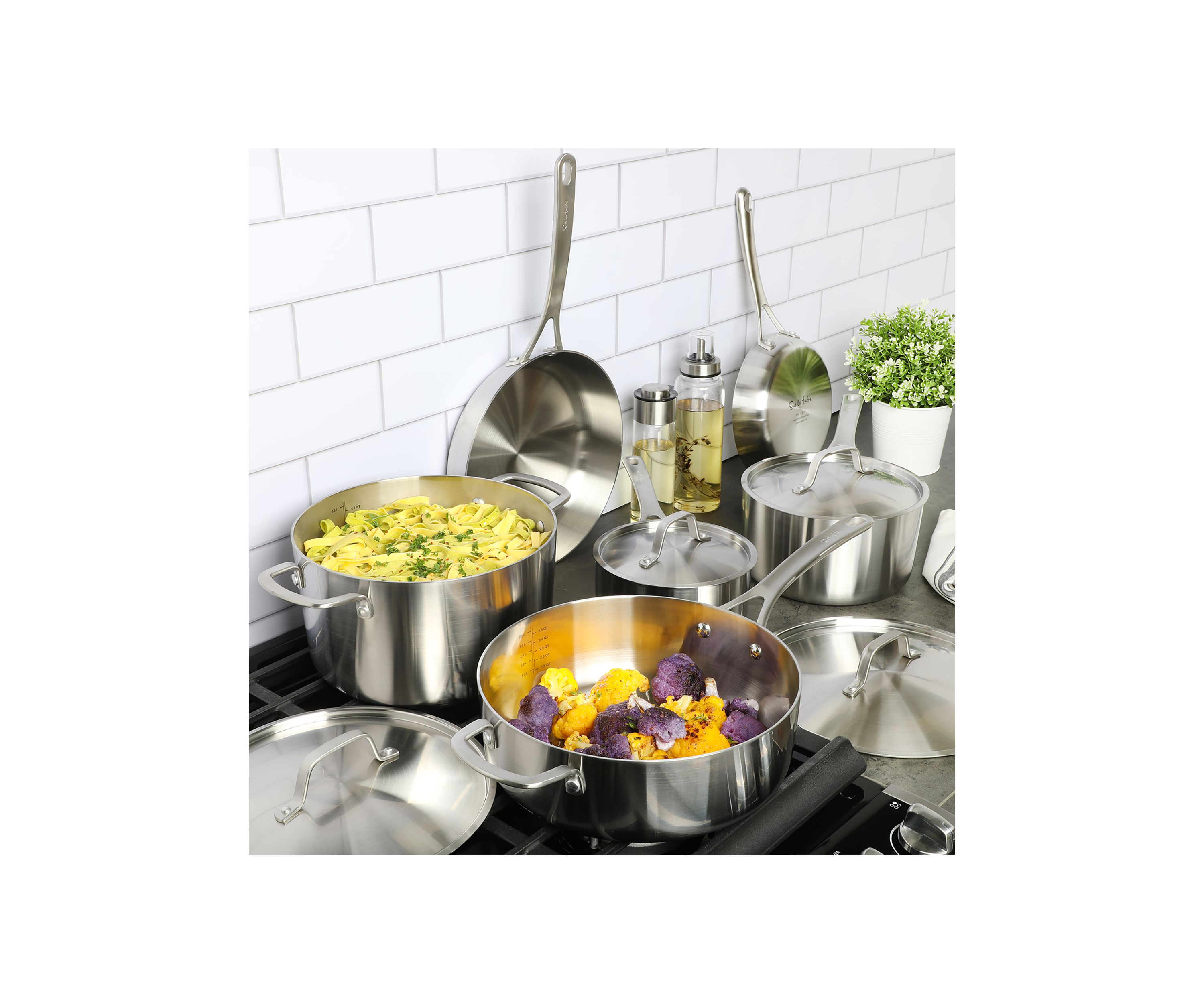 Stainless Steel 10 Piece Cookware Set