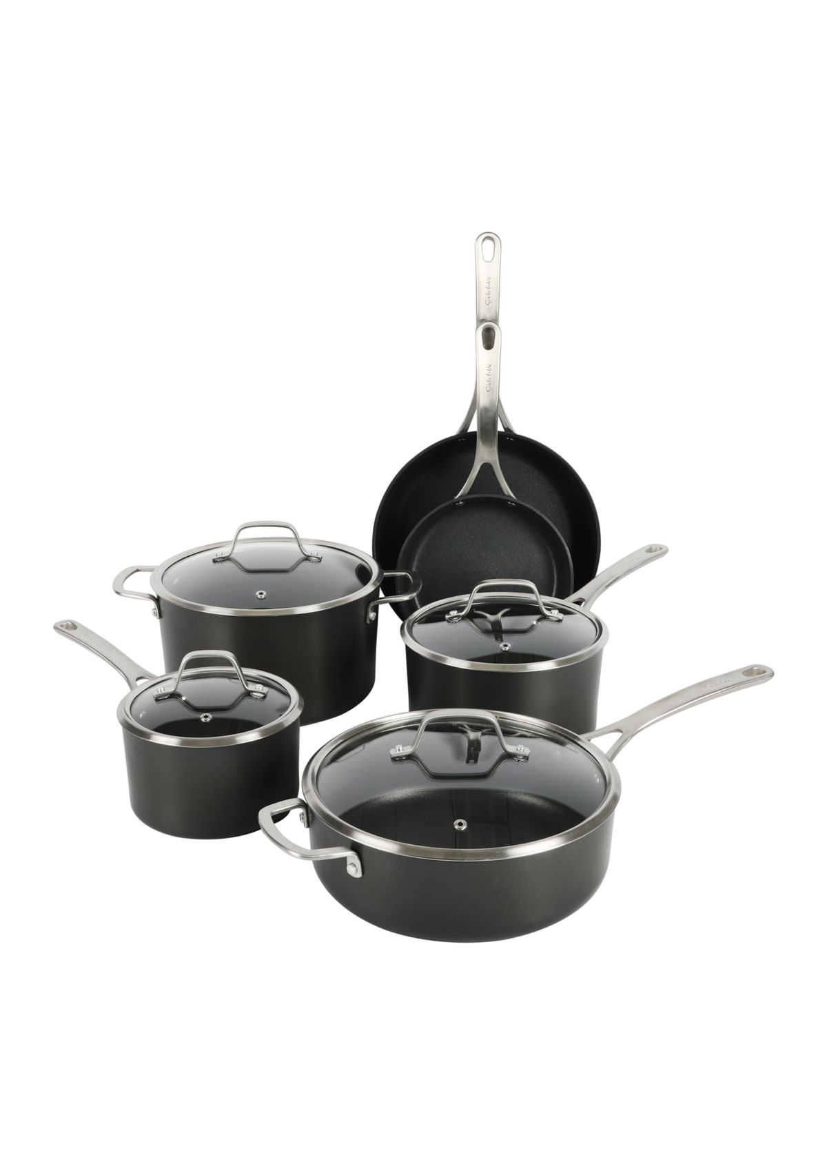 Hard Anodized Aluminum Non Stick 10 Piece Cookware Set