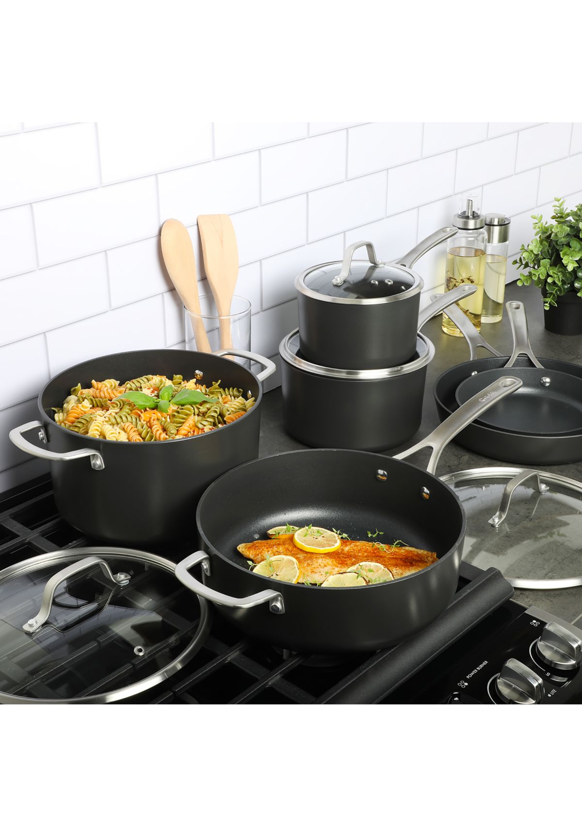 Hard Anodized Aluminum Non Stick 10 Piece Cookware Set
