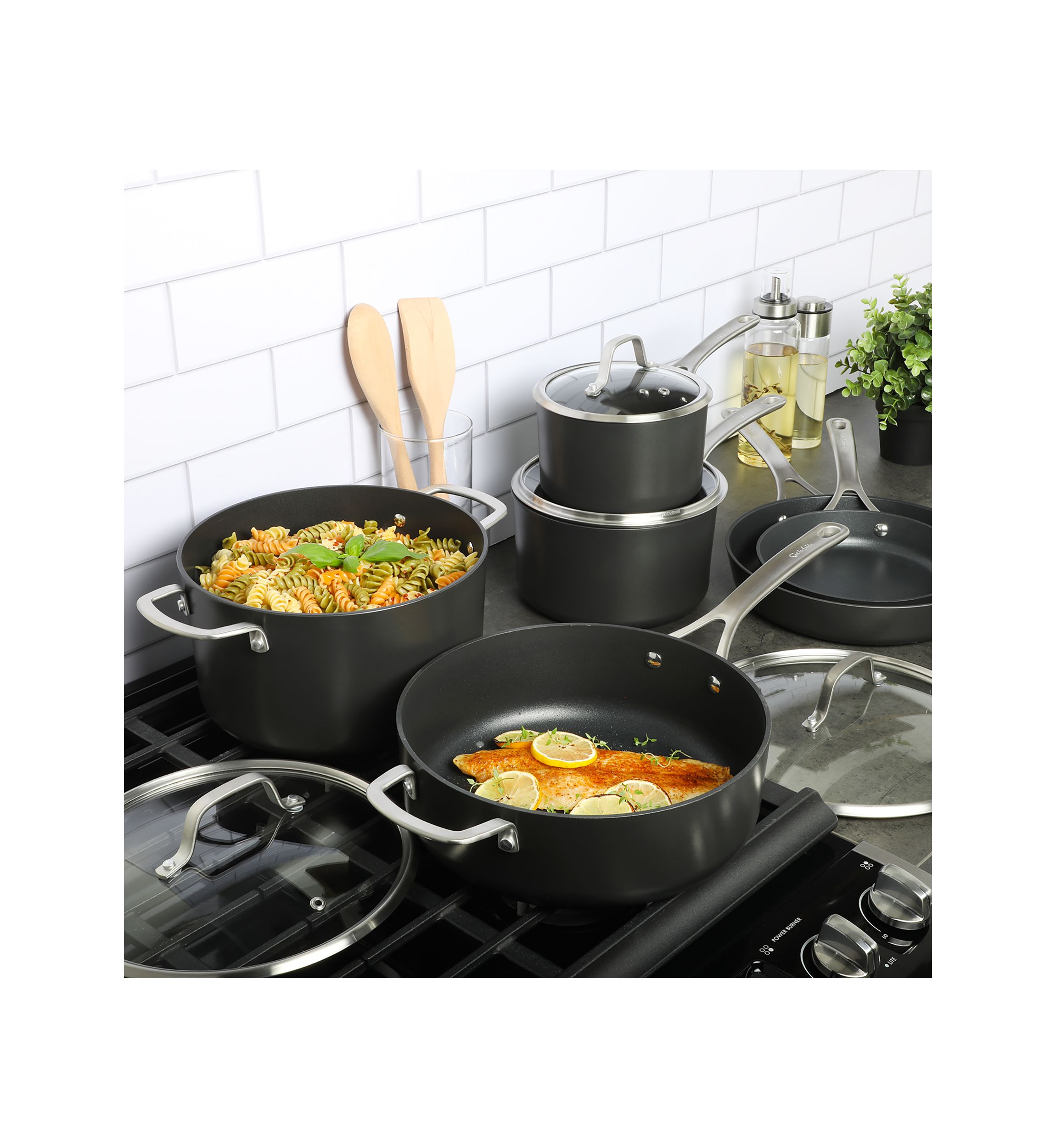 Hard Anodized Aluminum Non Stick 10 Piece Cookware Set