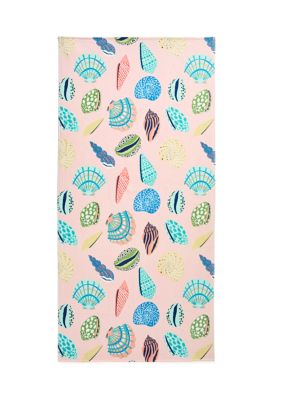 Mixed Shells Print Beach Towel