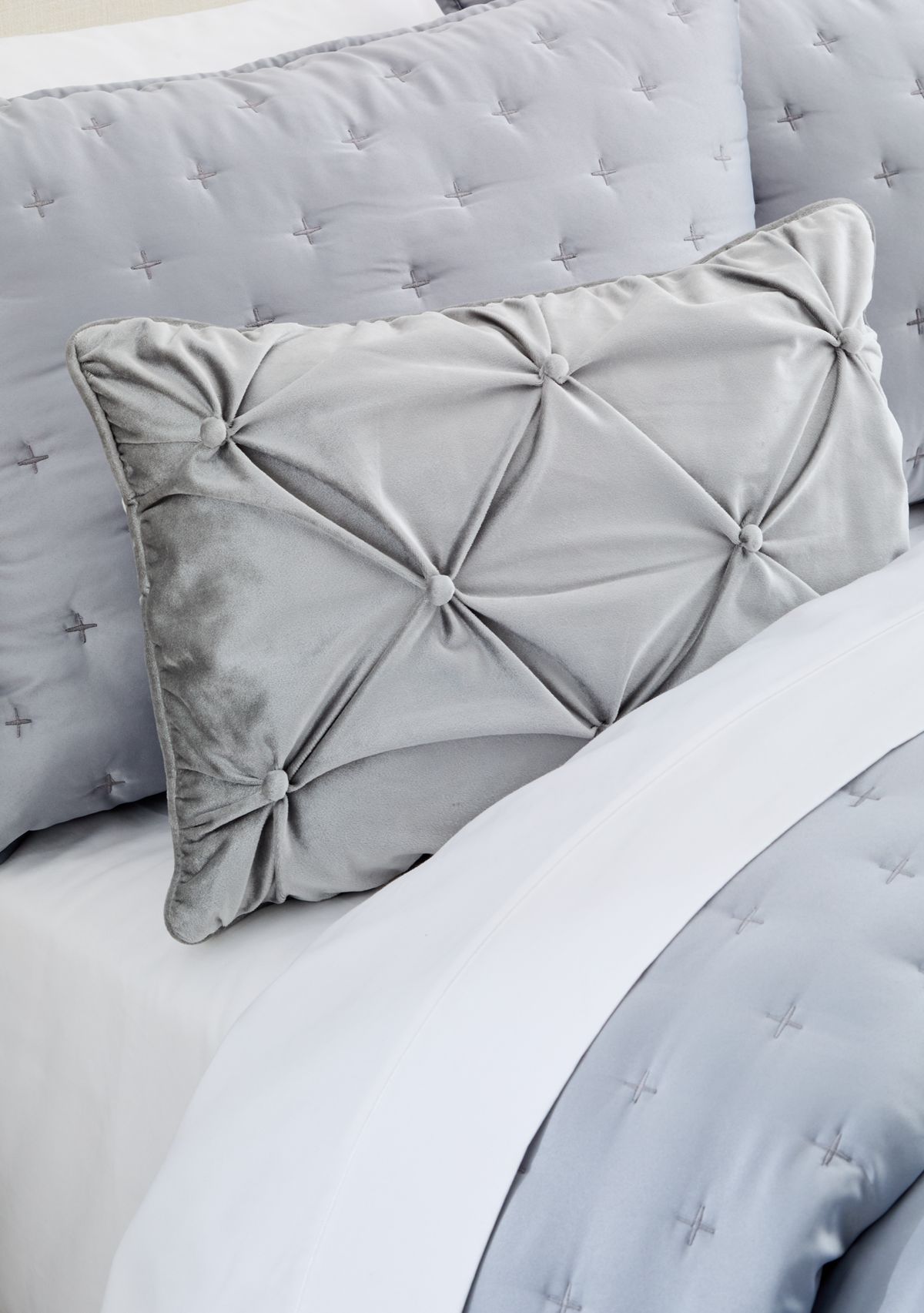 Tufted Velvet Oblong Pillow