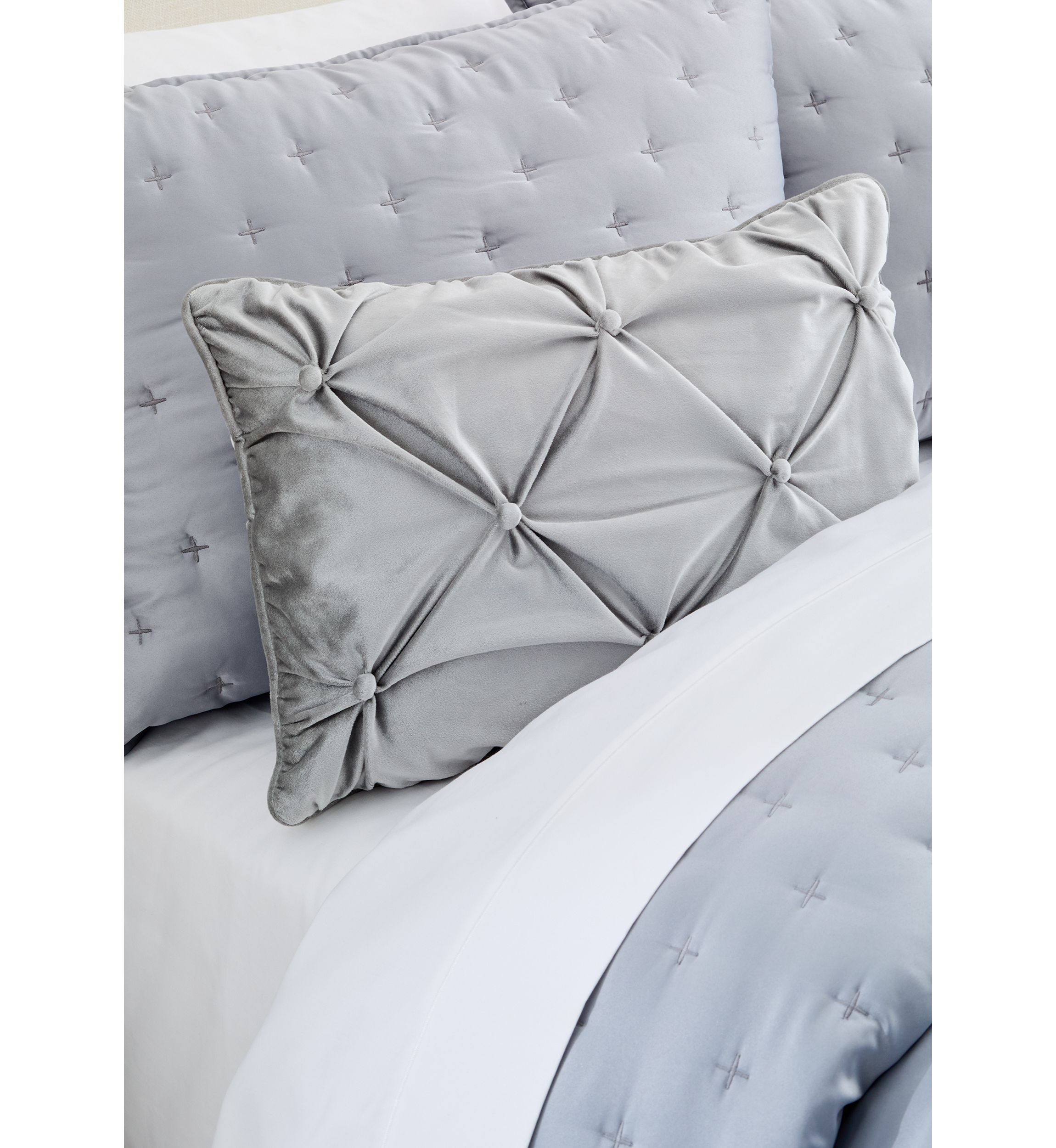 Tufted Velvet Oblong Pillow