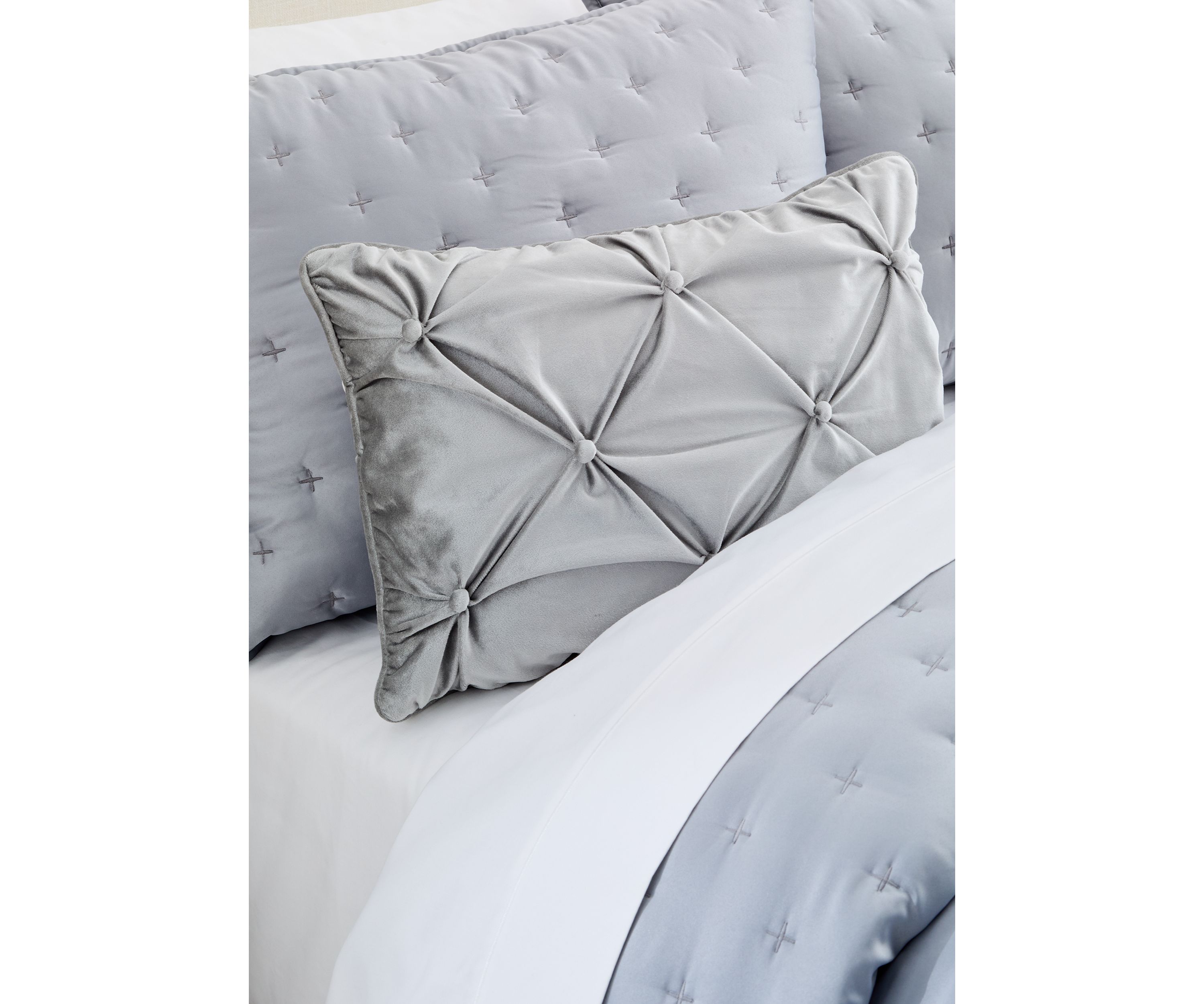 Tufted Velvet Oblong Pillow