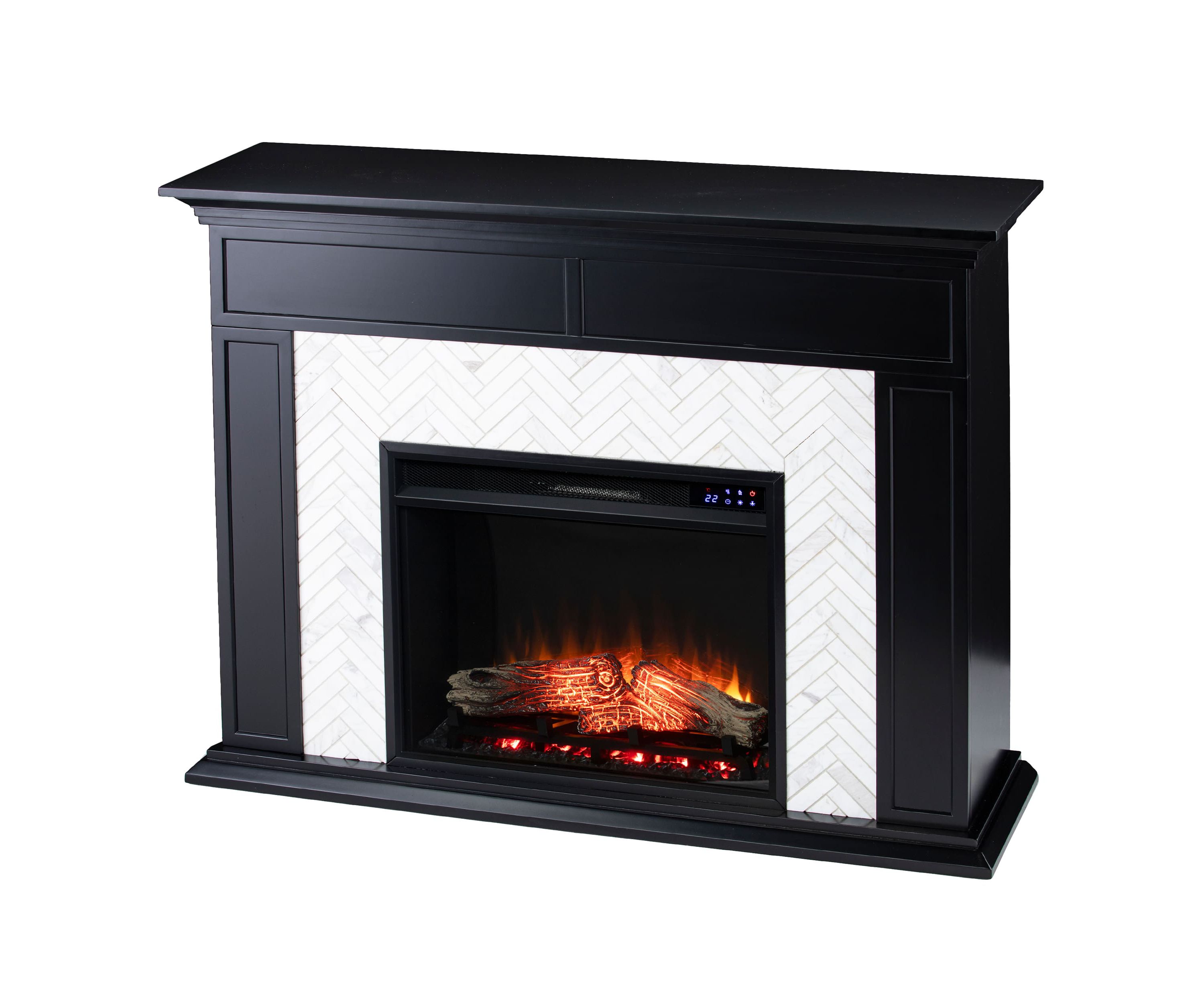 Torlington Marble Tiled Touch Screen Electric Fireplace