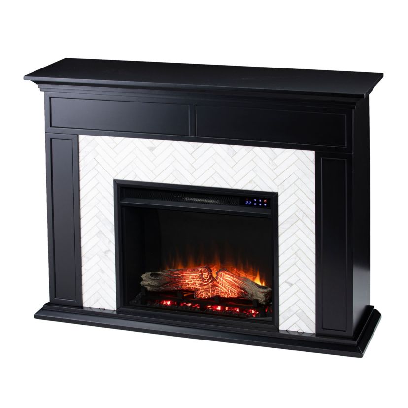 Torlington Marble Tiled Touch Screen Electric Fireplace