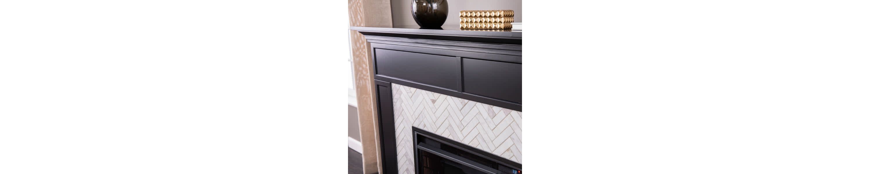 Torlington Marble Tiled Touch Screen Electric Fireplace