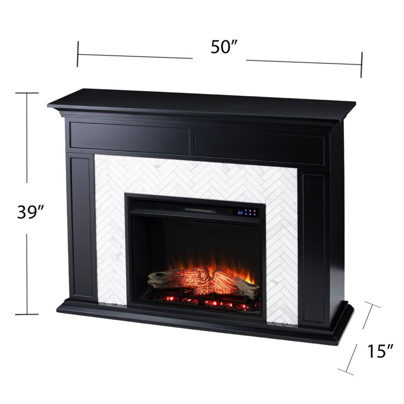Torlington Marble Tiled Touch Screen Electric Fireplace
