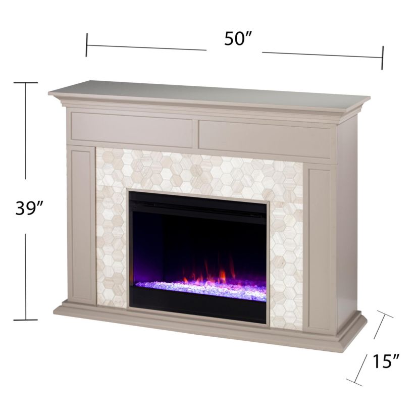 Torlington Color Changing Marble Tiled Fireplace