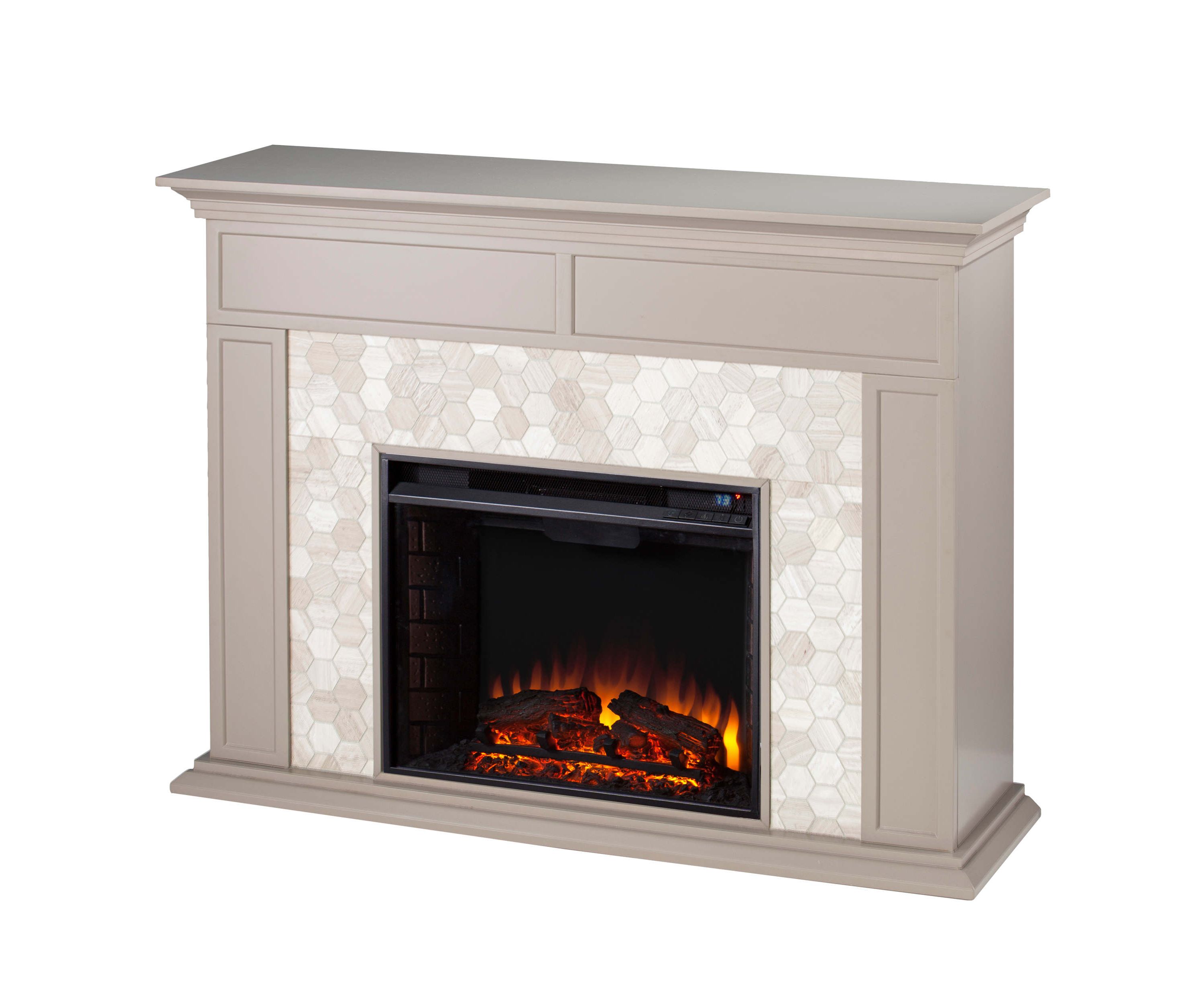 Torlington Marble Tiled Electric Fireplace