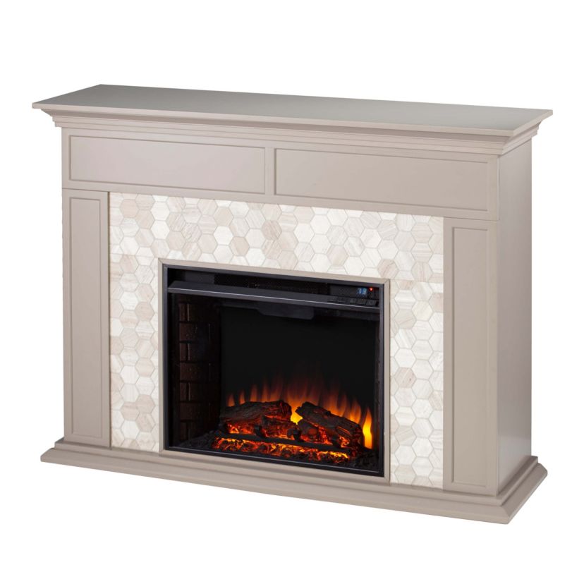 Torlington Marble Tiled Electric Fireplace