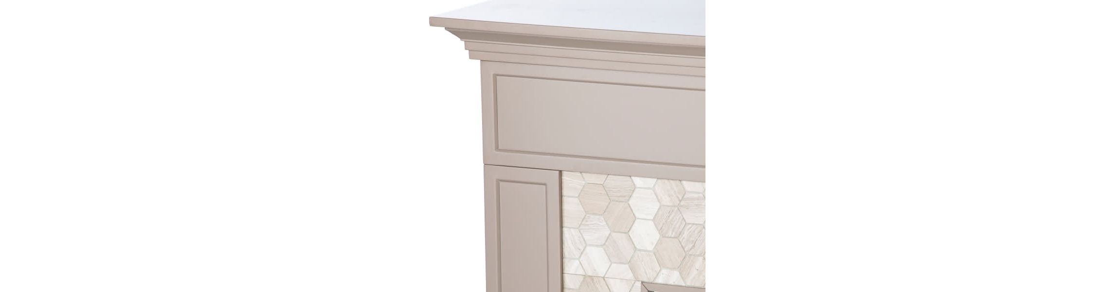 Torlington Marble Tiled Electric Fireplace