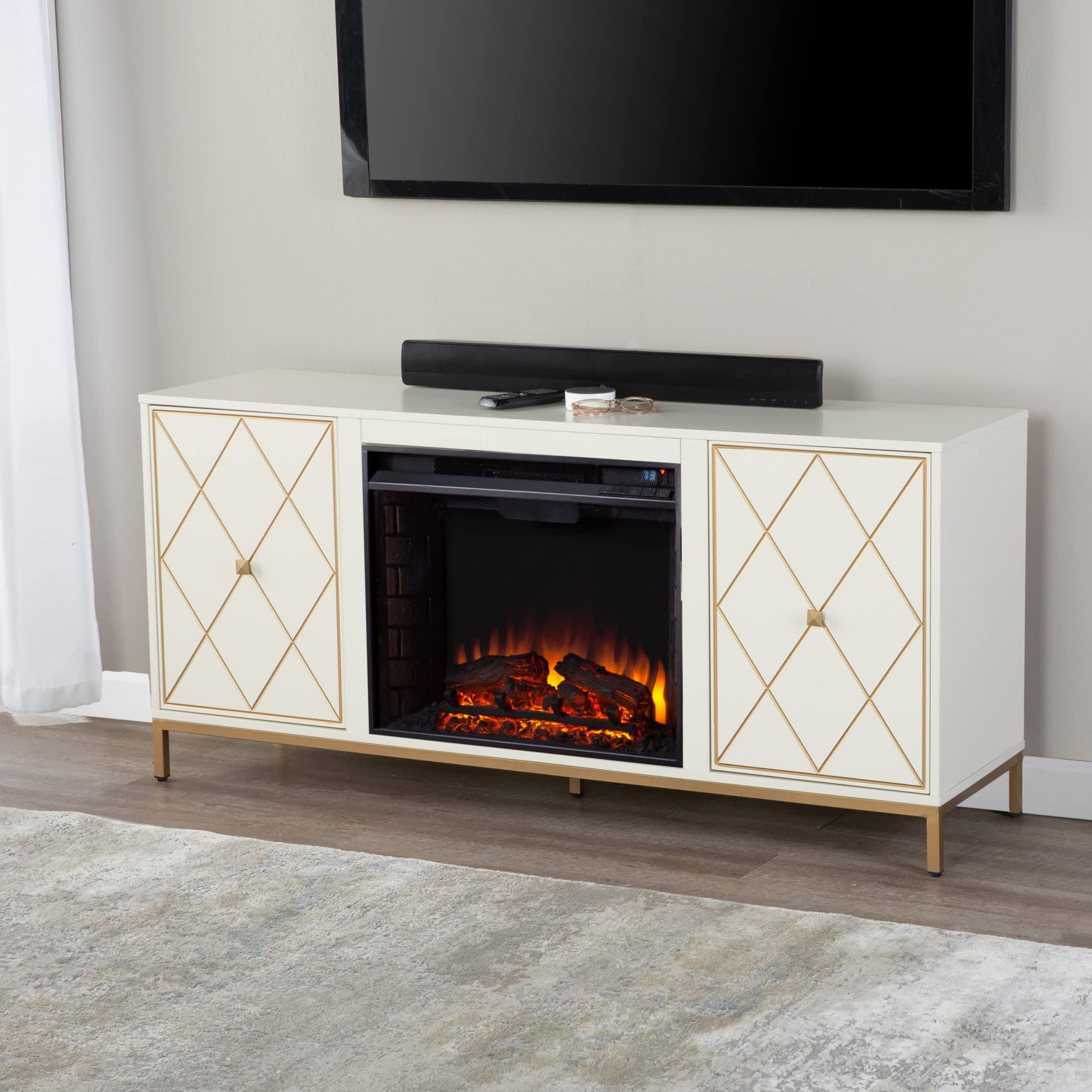 Marradi Electric Fireplace w/ Media Storage
