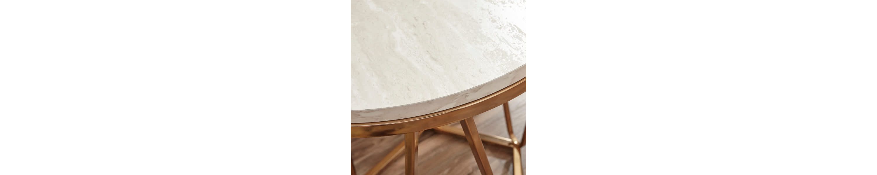 Luna Round Faux Stone End Table