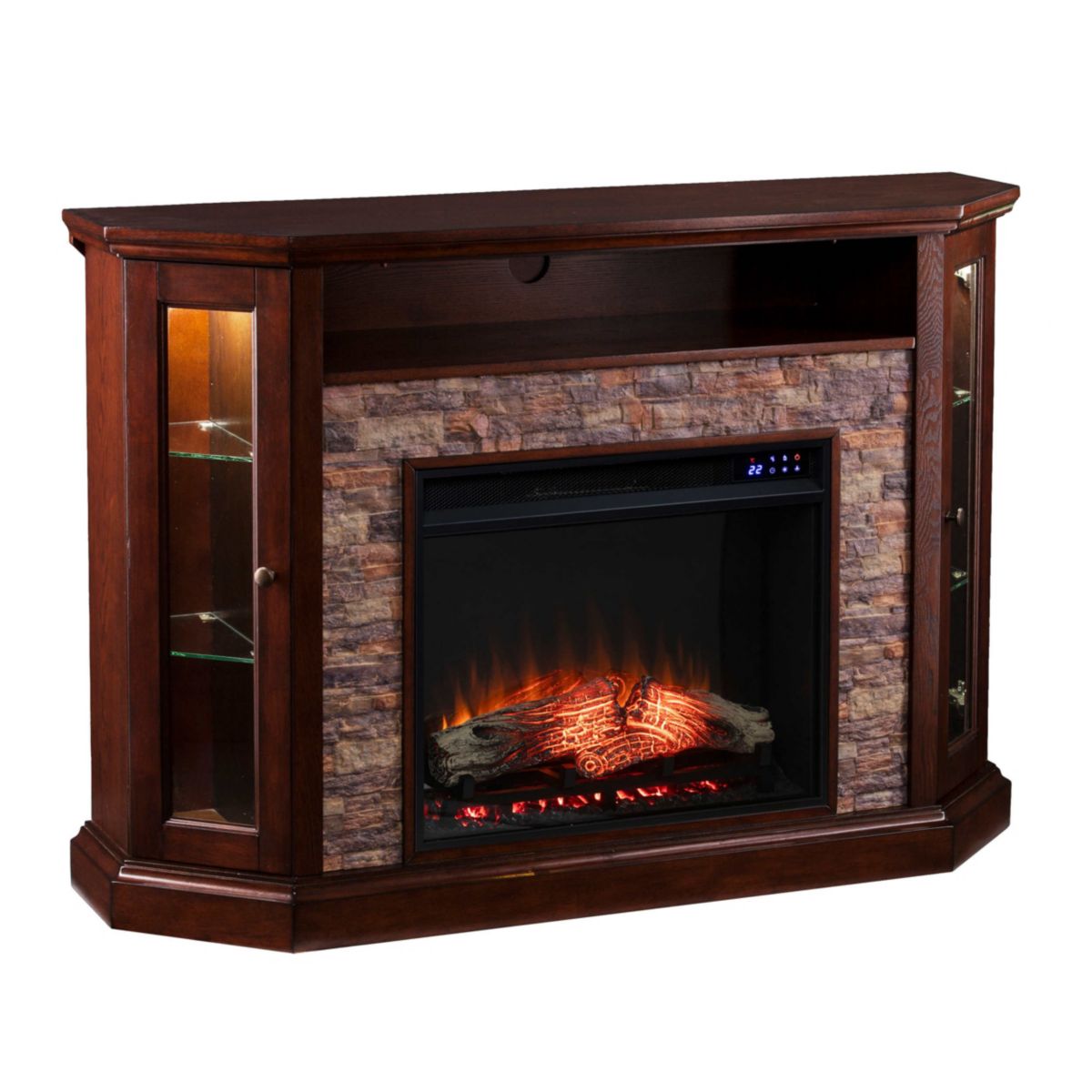 Redden Corner-Convertible Electric Fireplace with Touch Screen