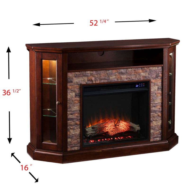 Redden Corner-Convertible Electric Fireplace with Touch Screen