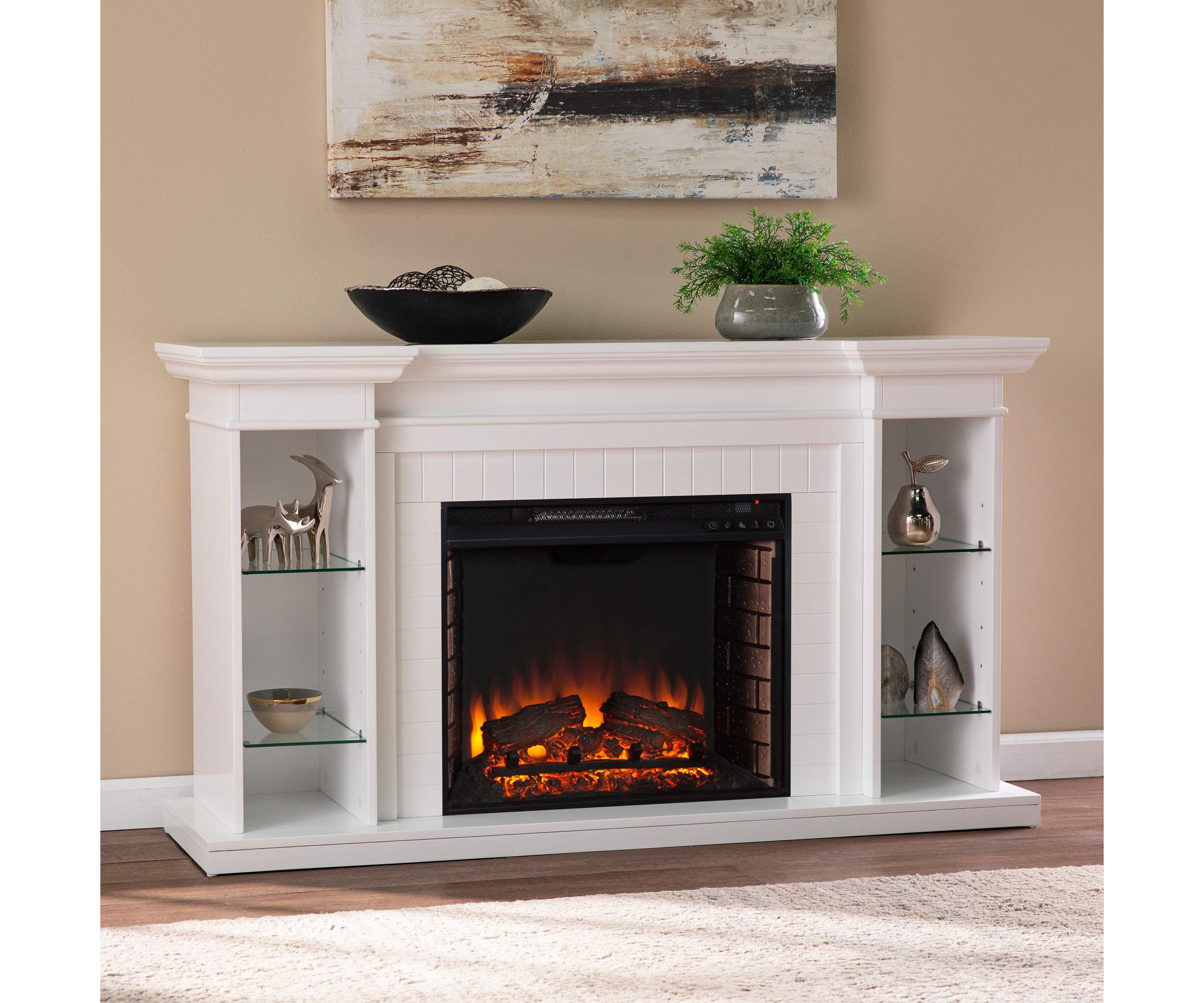 Henstinger Electric Fireplace w/ Bookcase