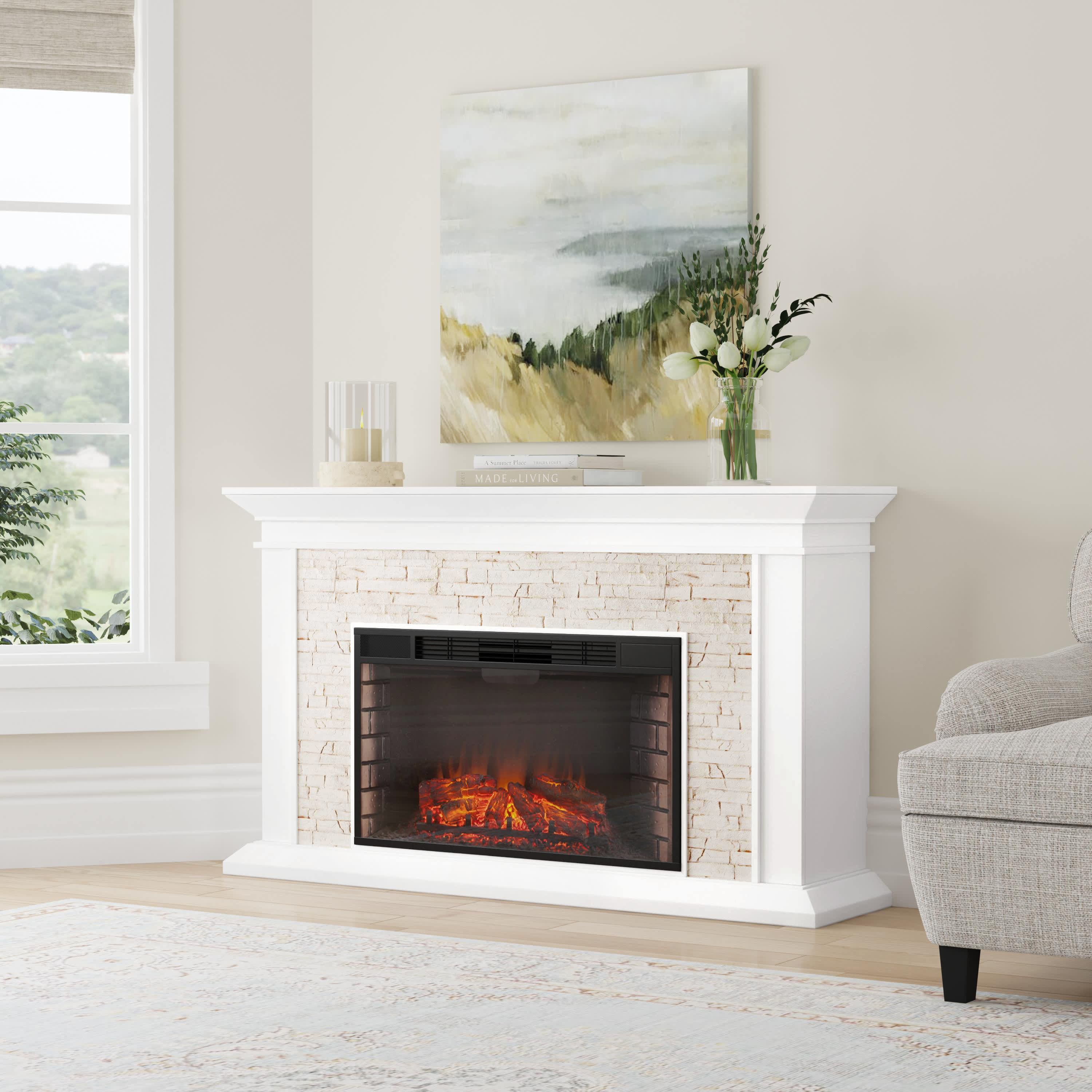 Canyon Heights Faux Stone Electric Fireplace