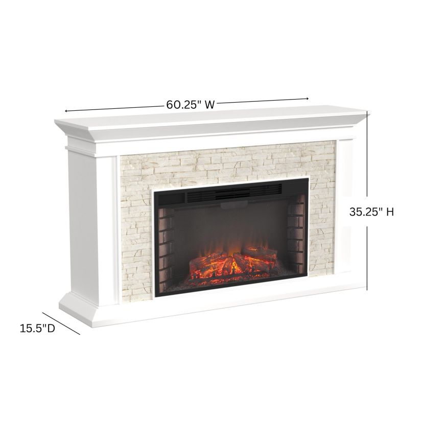 Canyon Heights Faux Stone Electric Fireplace