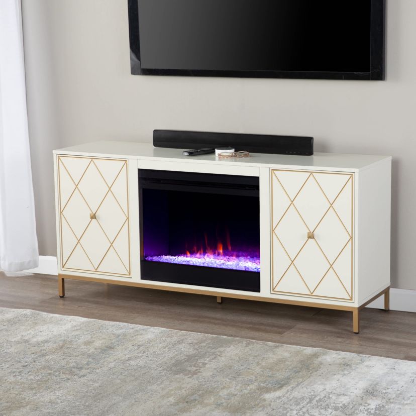 Marradi Color Changing Fireplace w/ Media Storage