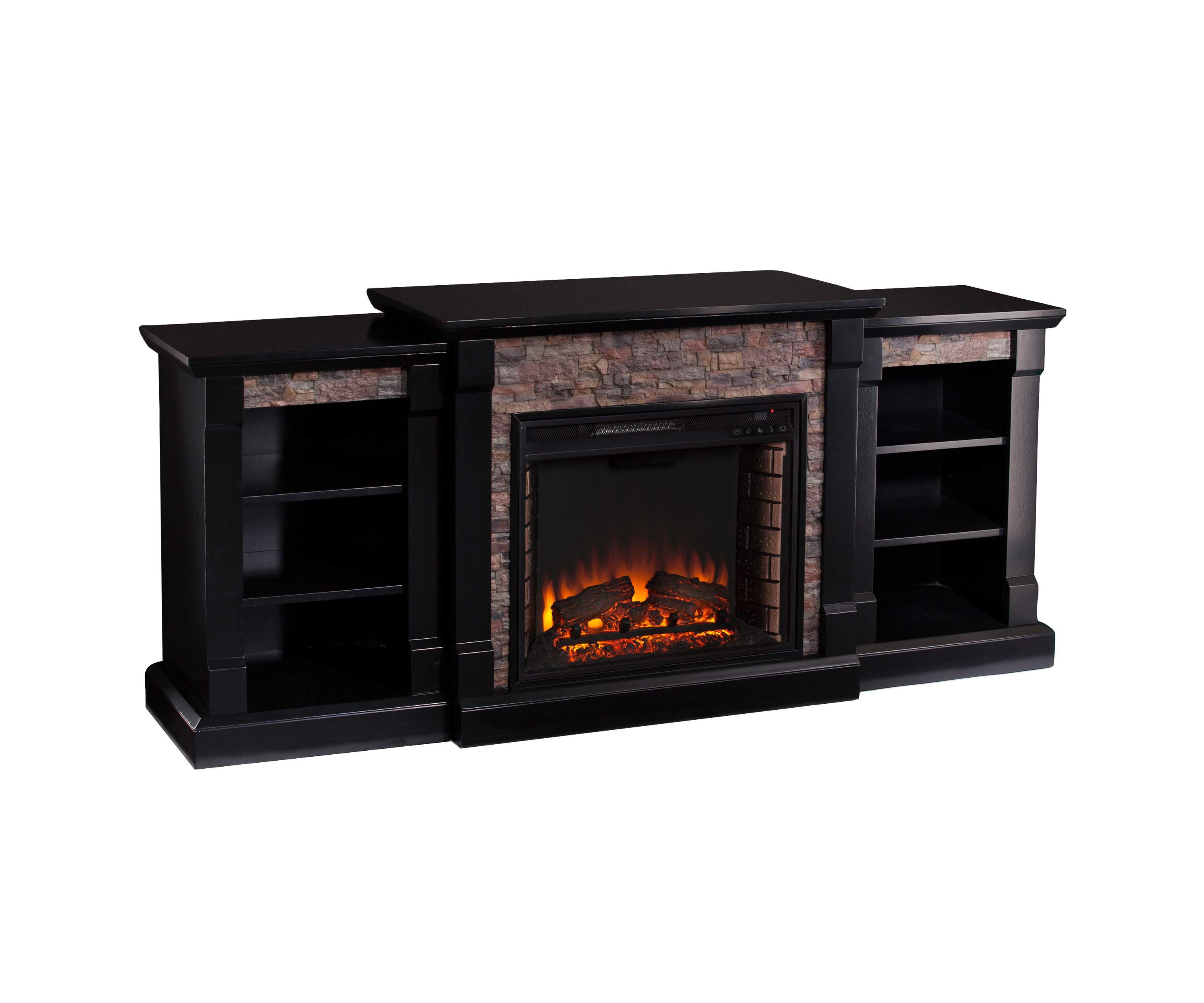 Gallatin Electric Fireplace w/ Bookcases