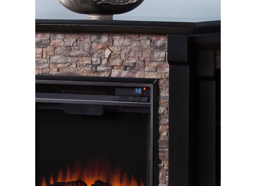 Gallatin Electric Fireplace w/ Bookcases