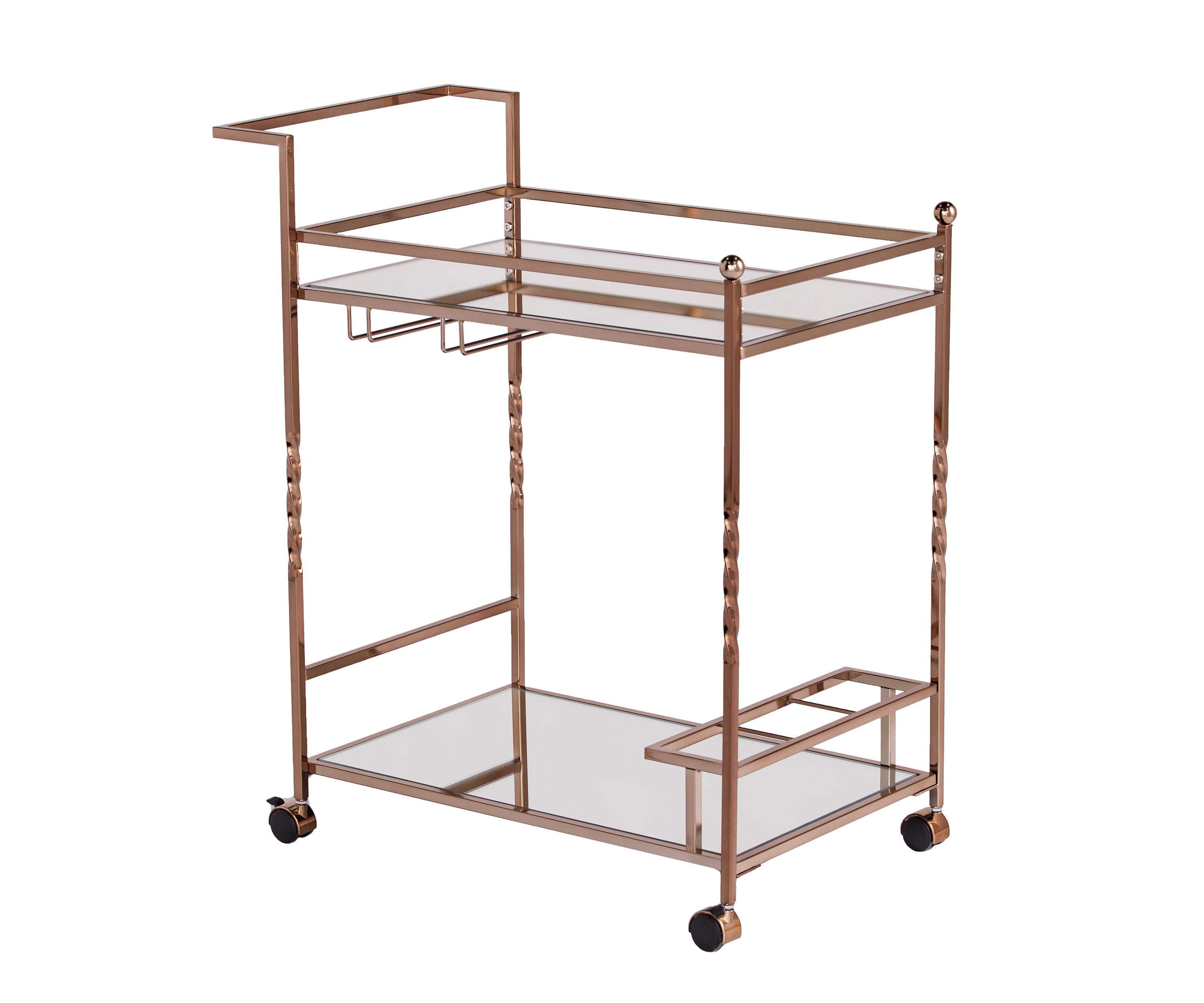 Ivers Metal Mirrored Bar Cart