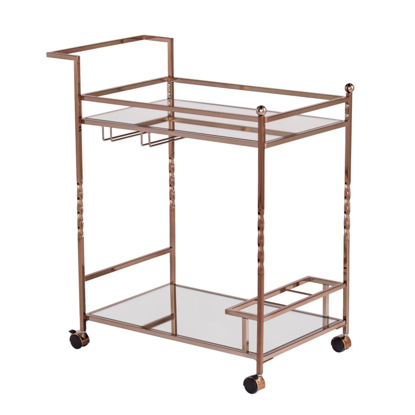 Ivers Metal Mirrored Bar Cart