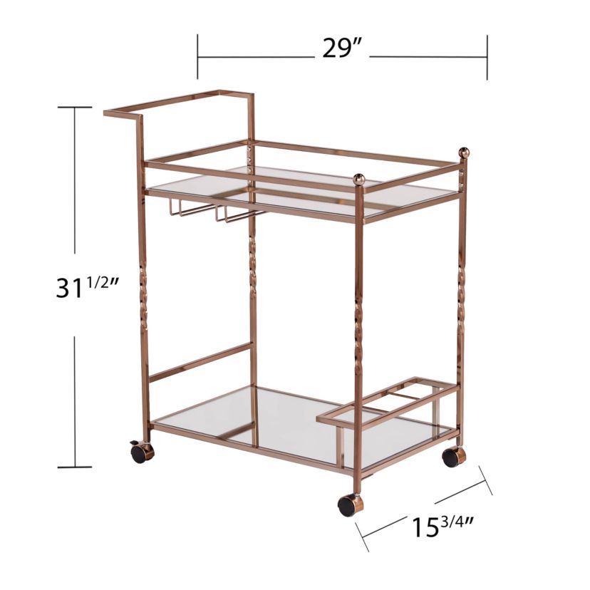Ivers Metal Mirrored Bar Cart