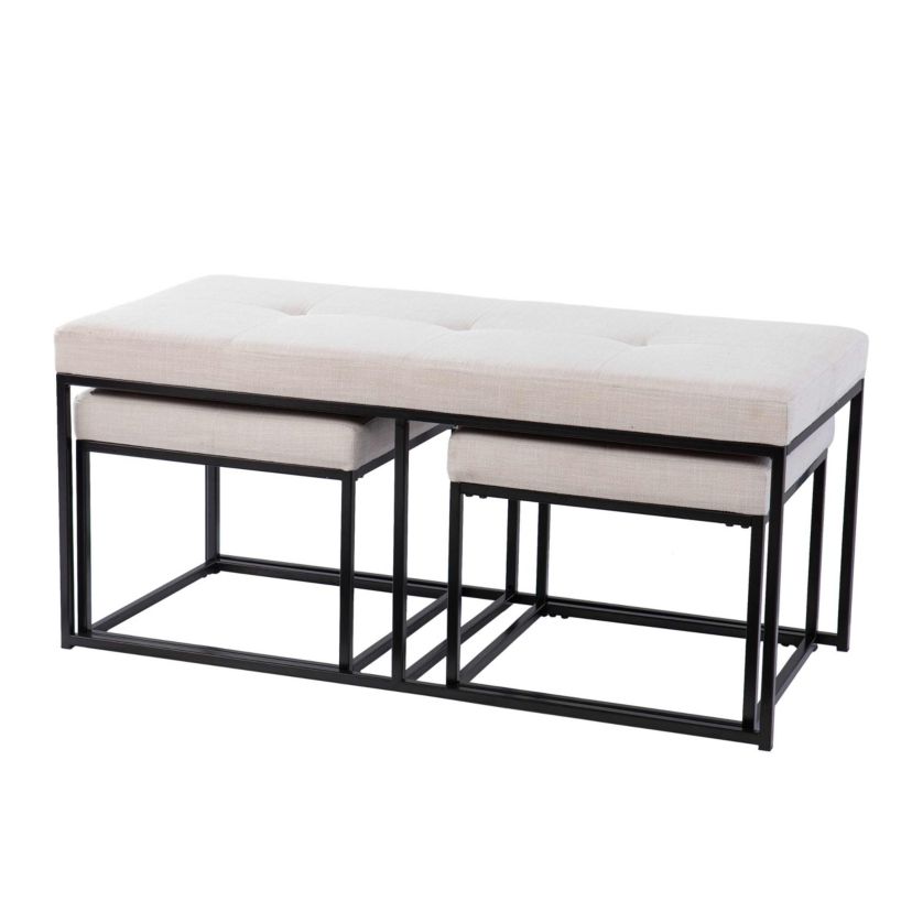 Daltern Upholstered Ottomans – 3 Piece Set