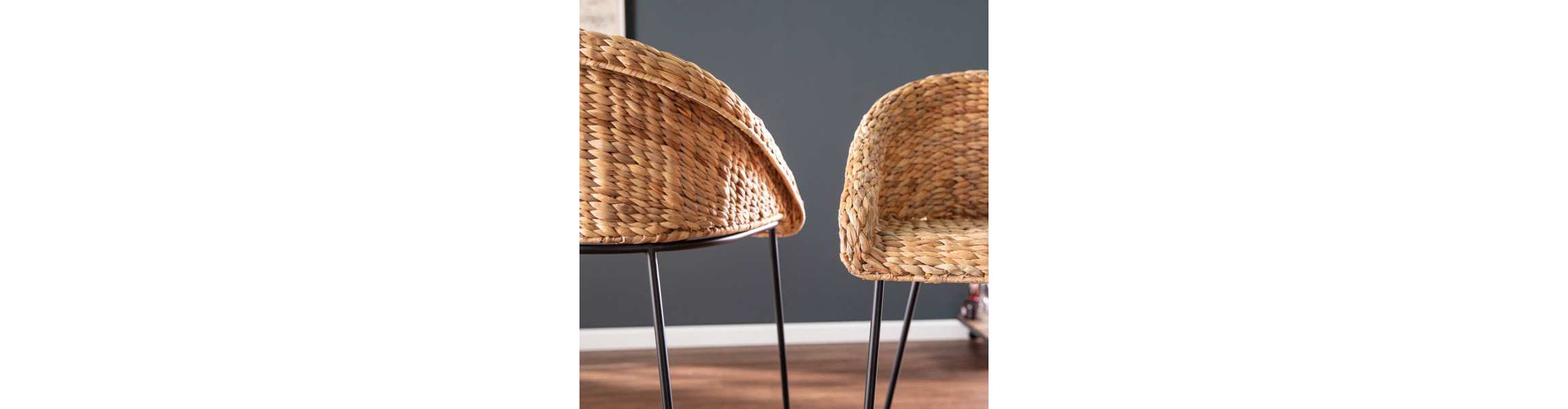 Landrine Water Hyacinth Bar Stools – 2 Piece Set