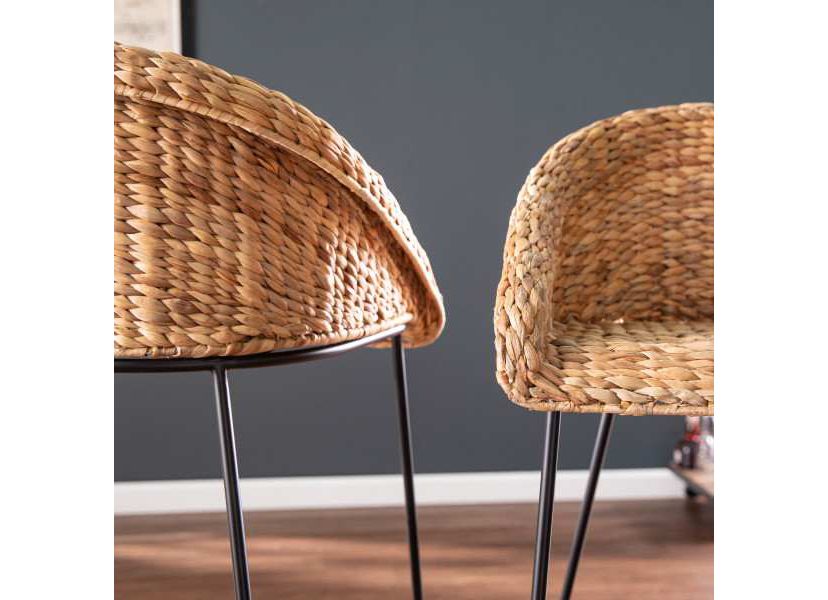 Landrine Water Hyacinth Bar Stools – 2 Piece Set