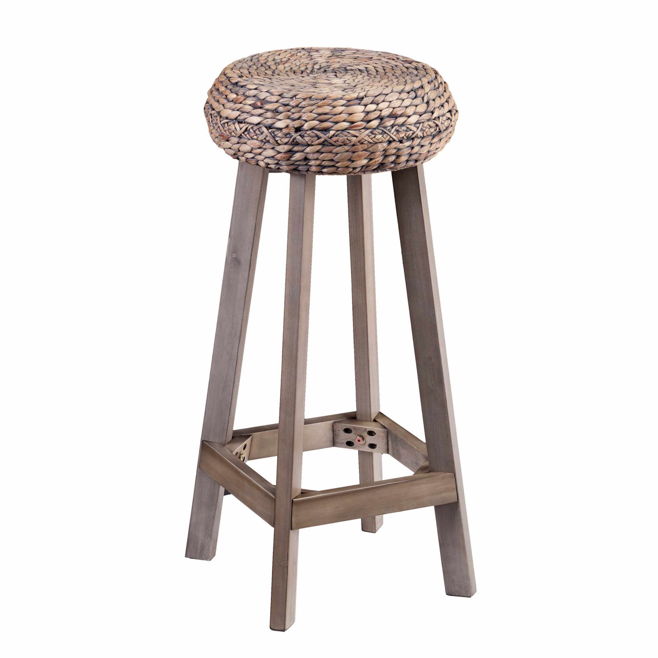 Rutina Round Backless Water Hyacinth 30" Barstools 2 Piece Set