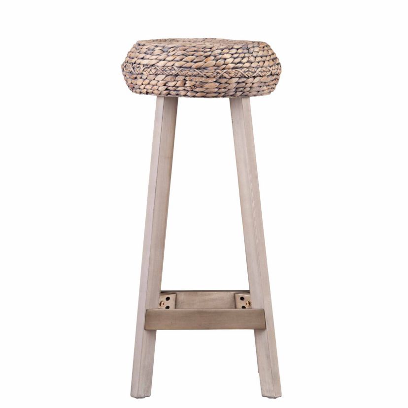 Rutina Round Backless Water Hyacinth 30" Barstools 2 Piece Set