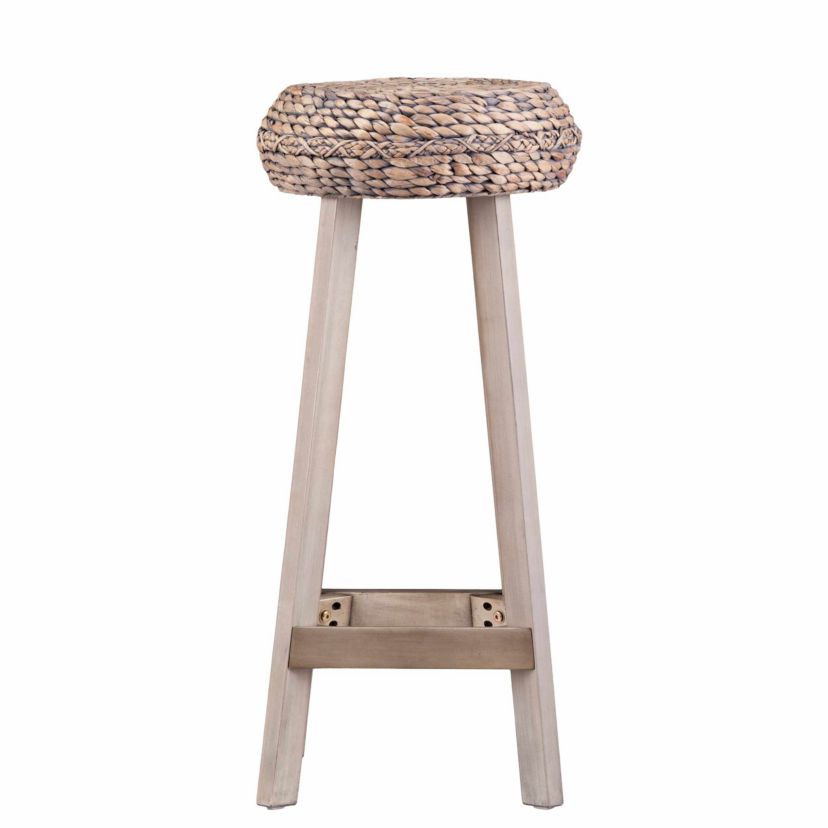 Rutina Round Backless Water Hyacinth 30" Barstools 2 Piece Set
