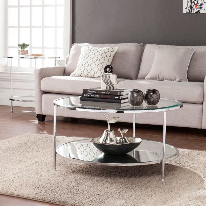 Risa Round Coffee Table w/ Storage