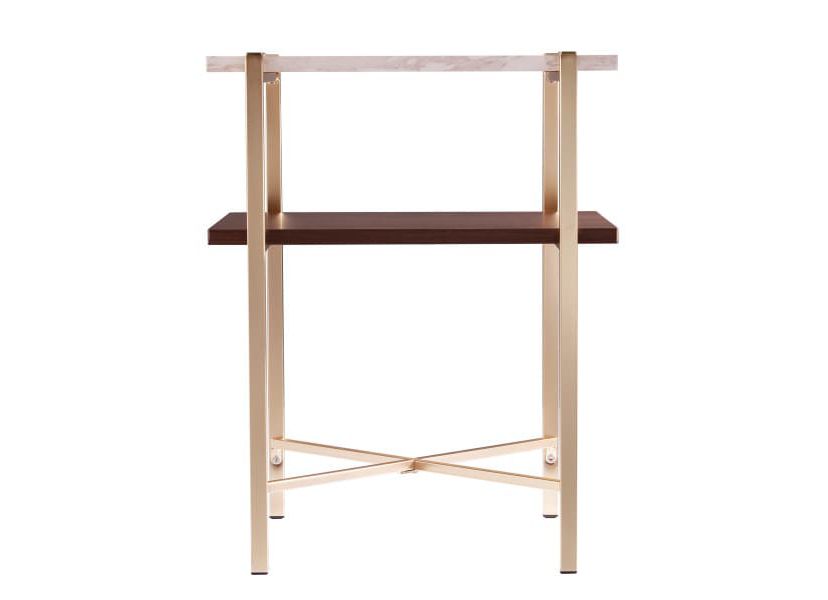 Ardmillan Square Faux Marble End Table w/ Storage