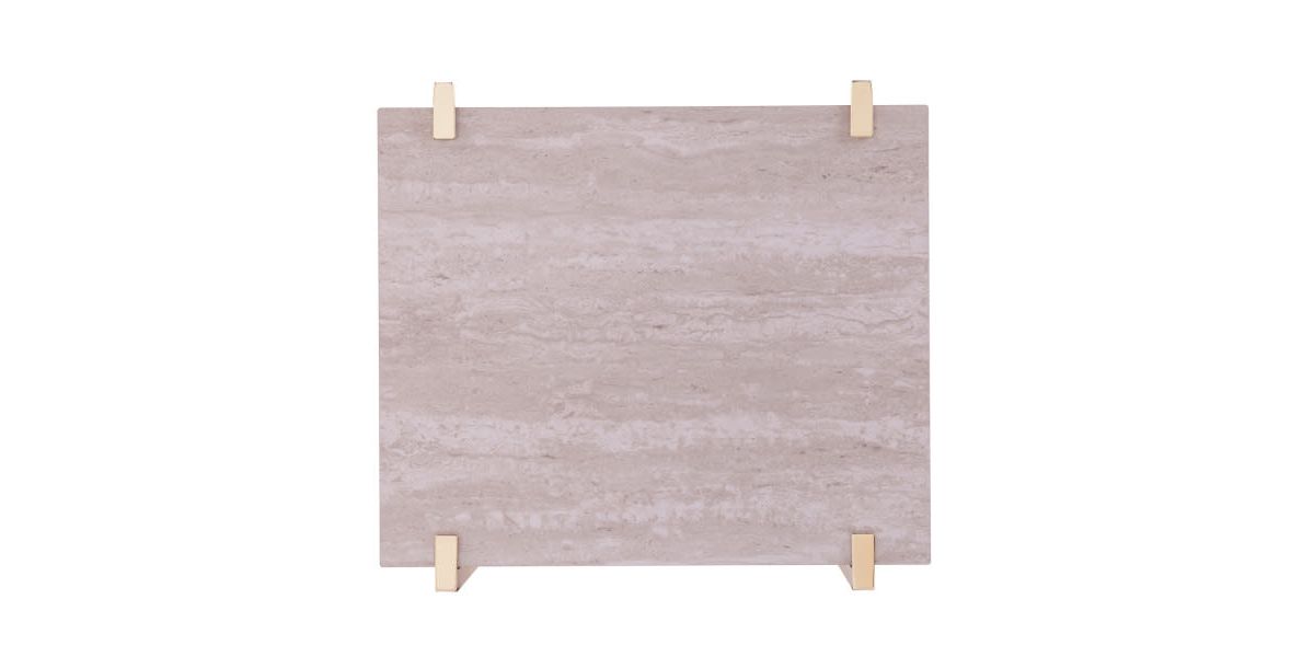 Ardmillan Square Faux Marble End Table w/ Storage