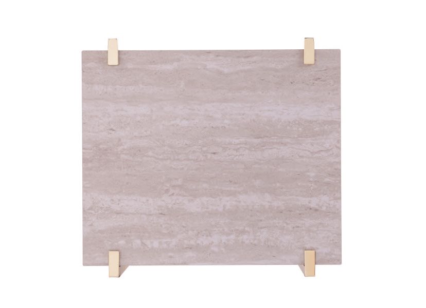 Ardmillan Square Faux Marble End Table w/ Storage