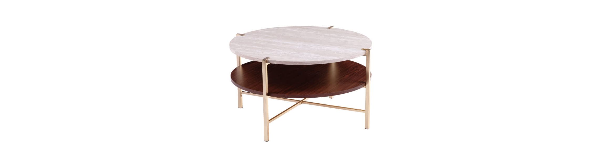 Ardmillan Round Faux Marble Cocktail Table