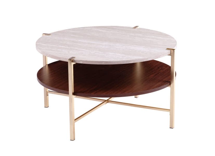 Ardmillan Round Faux Marble Cocktail Table