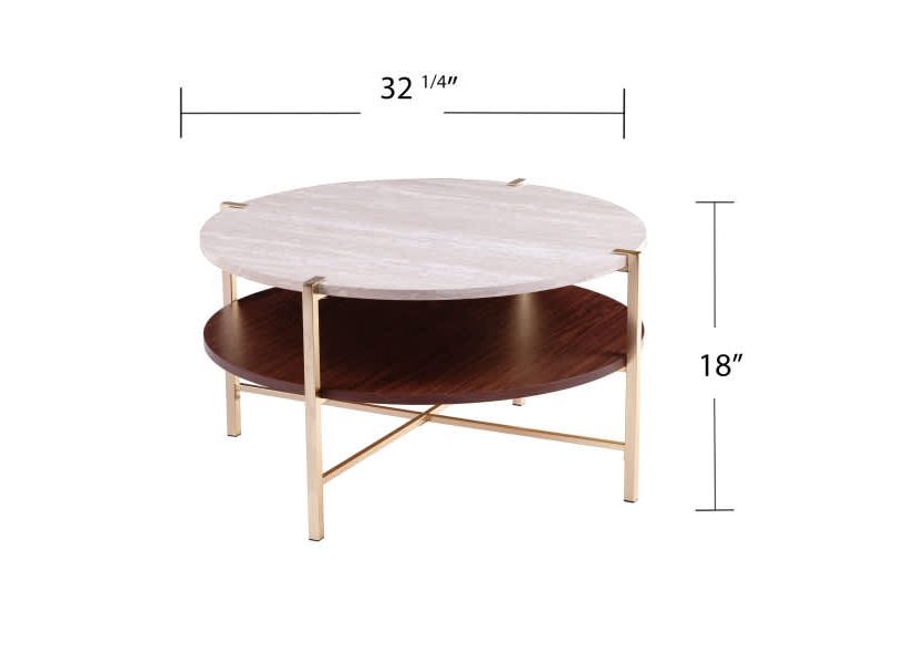 Ardmillan Round Faux Marble Cocktail Table
