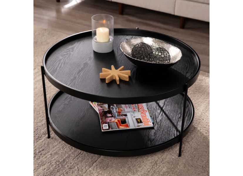 Verlington Round Farmhouse Style Cocktail Table