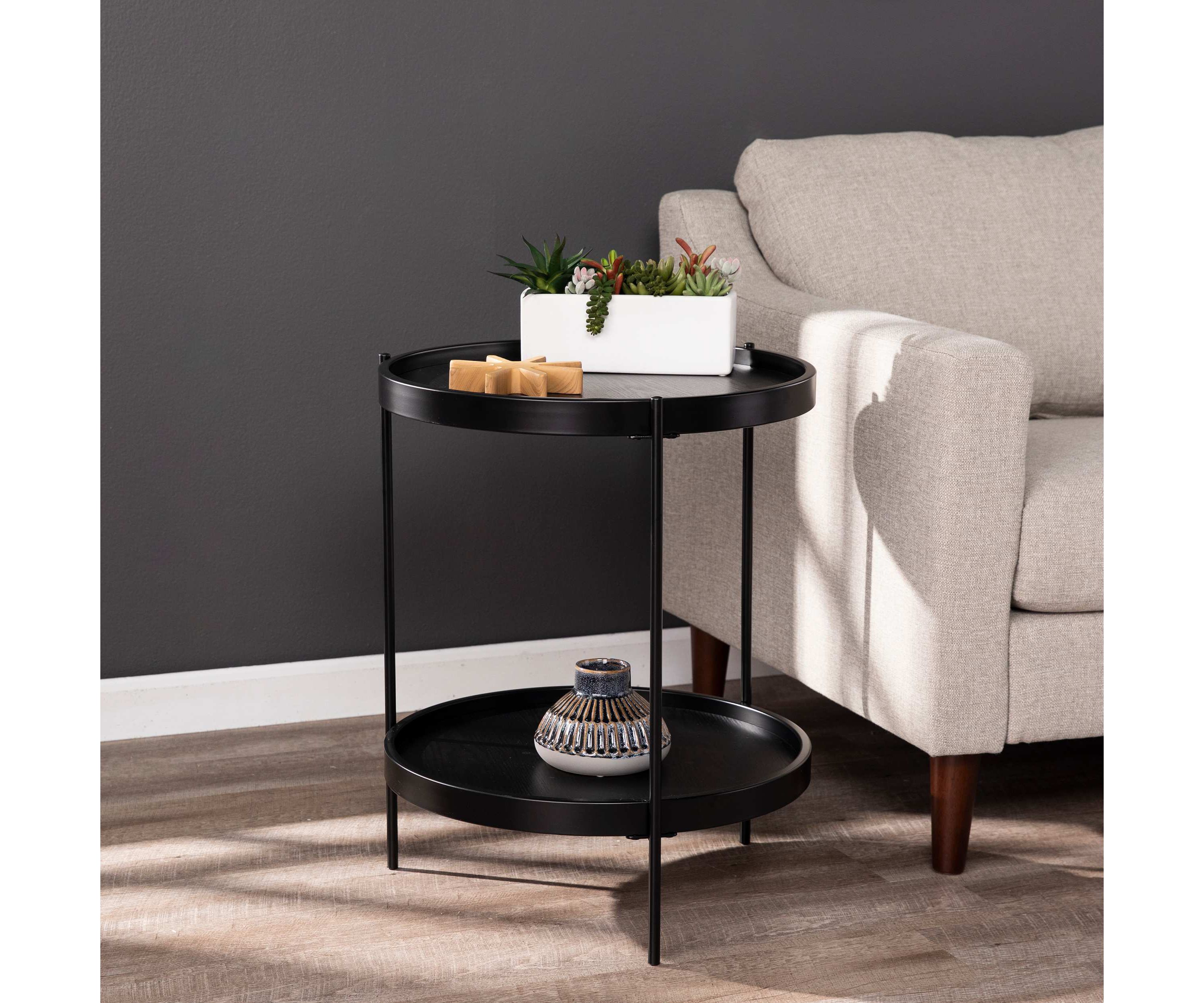 Verlington Round Farmhouse Style End Table