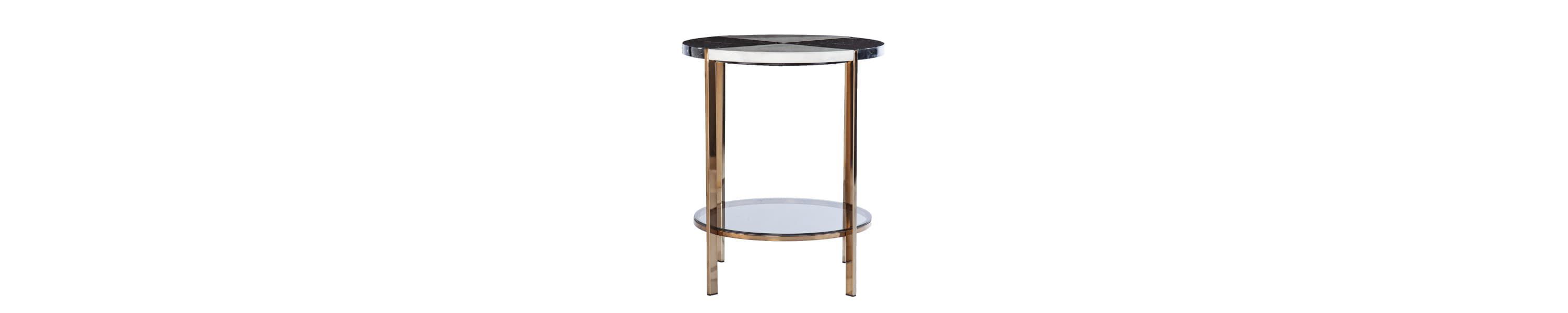 Cortinada Round Faux Marble End Table
