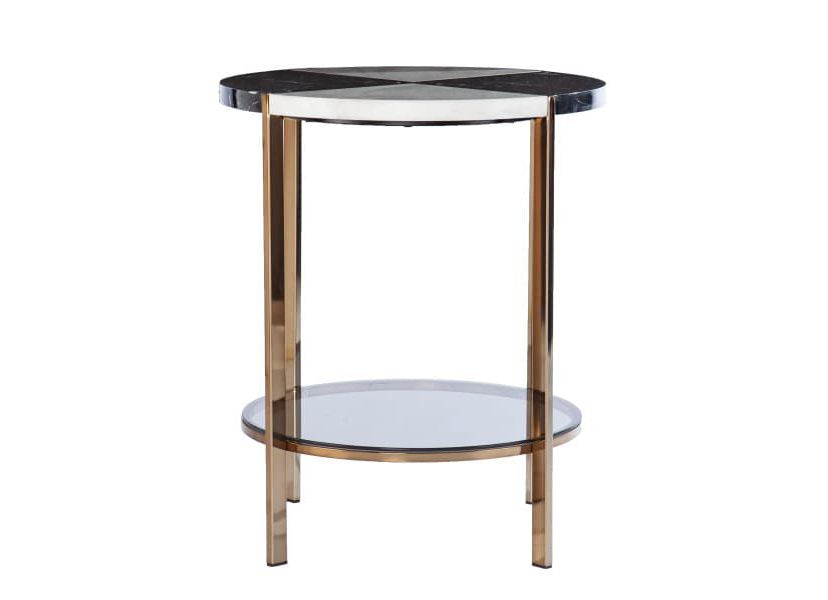 Cortinada Round Faux Marble End Table