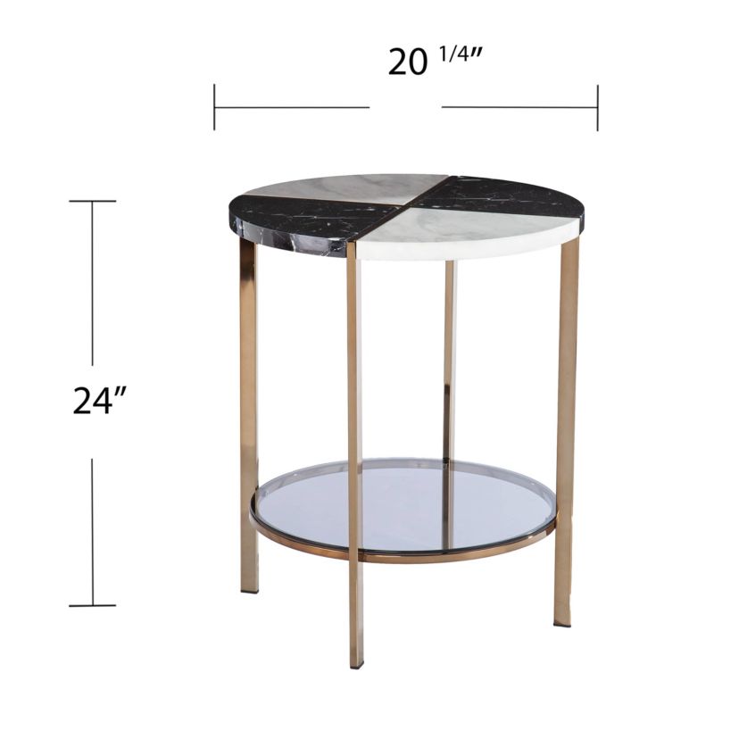Cortinada Round Faux Marble End Table