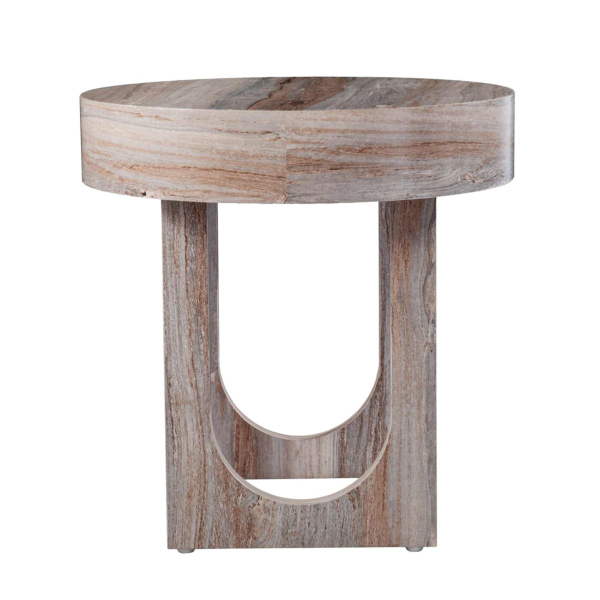 Chadkirk Round Faux Marble End Table