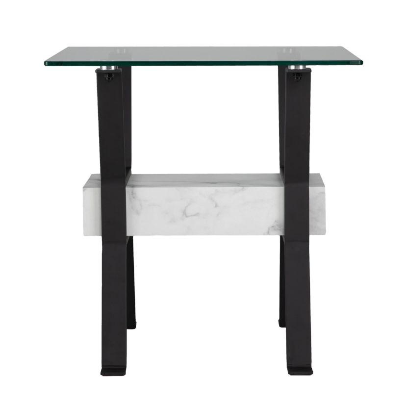 Darvette Glass-Top End Table